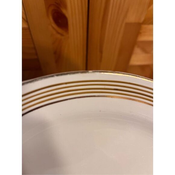 Homer Laughlin Eggshell Nautilus Platter Platinum striped - Picture 4 of 12